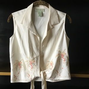 Tori Richards silk embroidered top